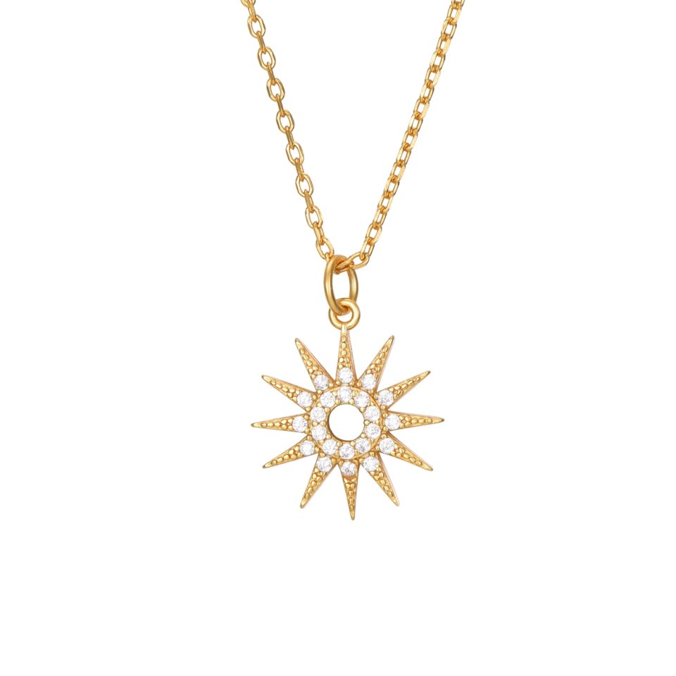 collar estrella brillante oro