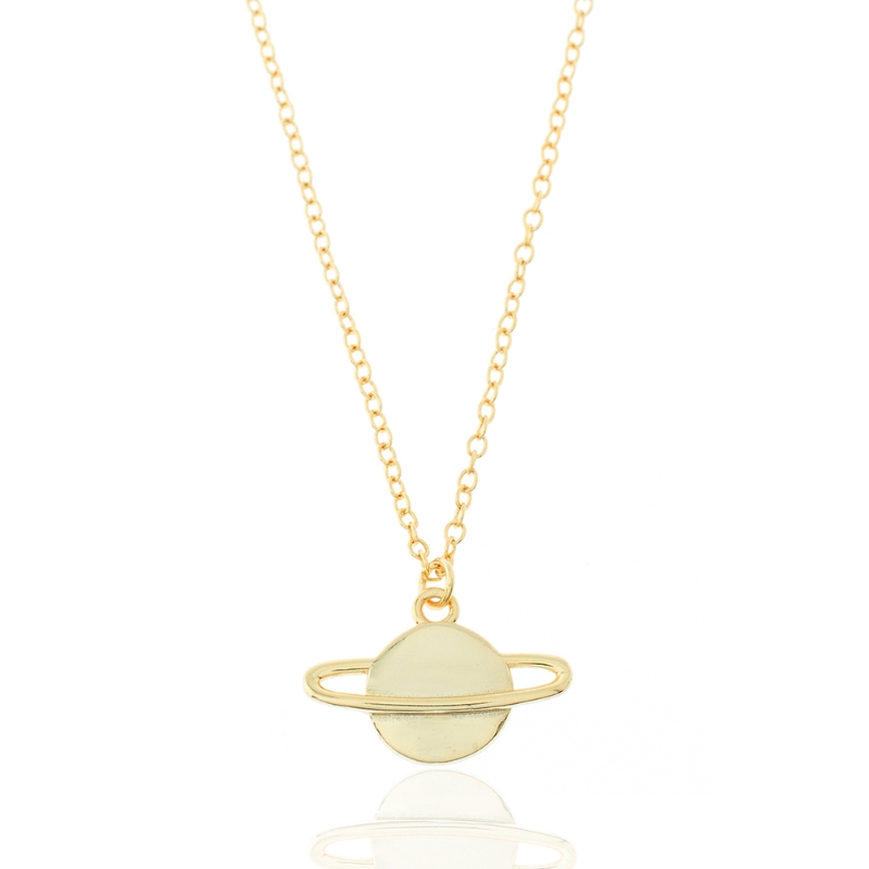 collar saturno oro