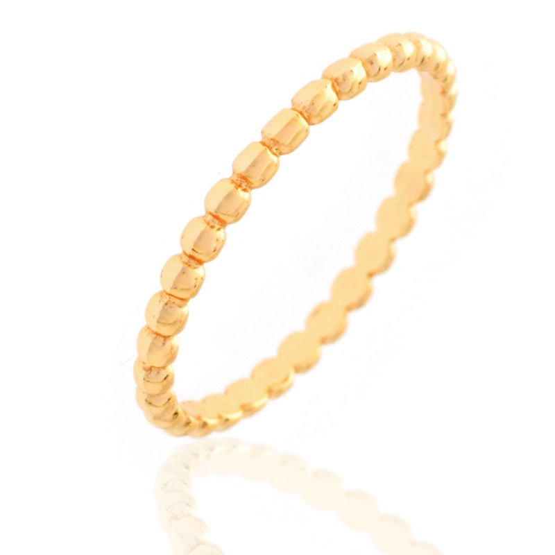 anillo bolitas oro
